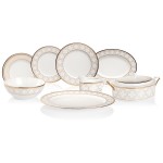 Сервиз столовый 6/23 "Трефолио", Фарфор костяной, Noritake, Япония