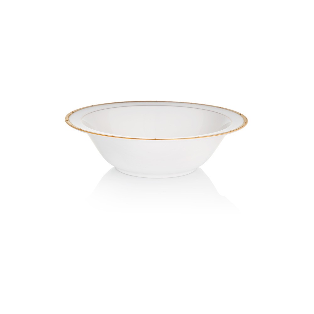 Салатник круглый 24,5см "Рочель, золотой кант", Фарфор костяной, Noritake, Япония