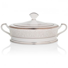 Блюдо для горячего с крышкой 2,5л "Серебряный дворец", Фарфор костяной, Noritake, Япония