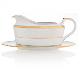 Соусник с подставкой 300мл "Белый дворец", Фарфор костяной, Noritake, Япония