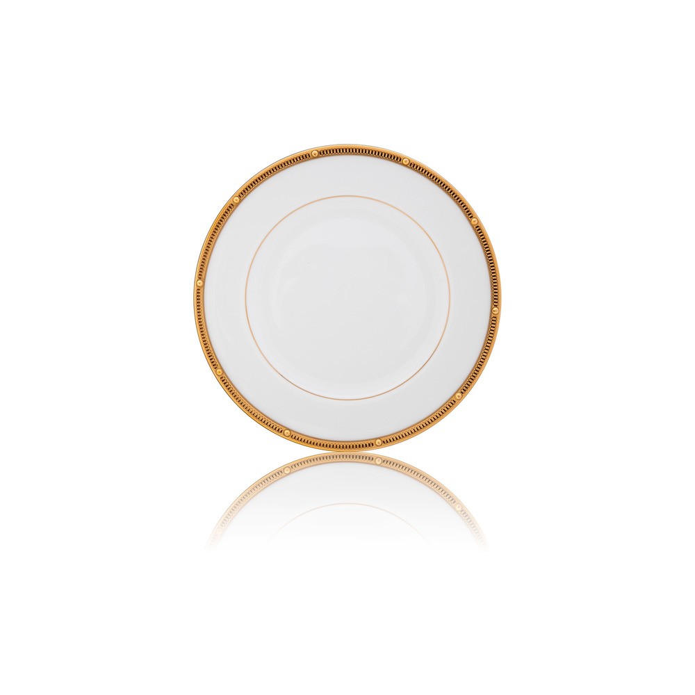 Тарелка десертная 17см "Рочель, золотой кант", Фарфор костяной, Noritake, Япония