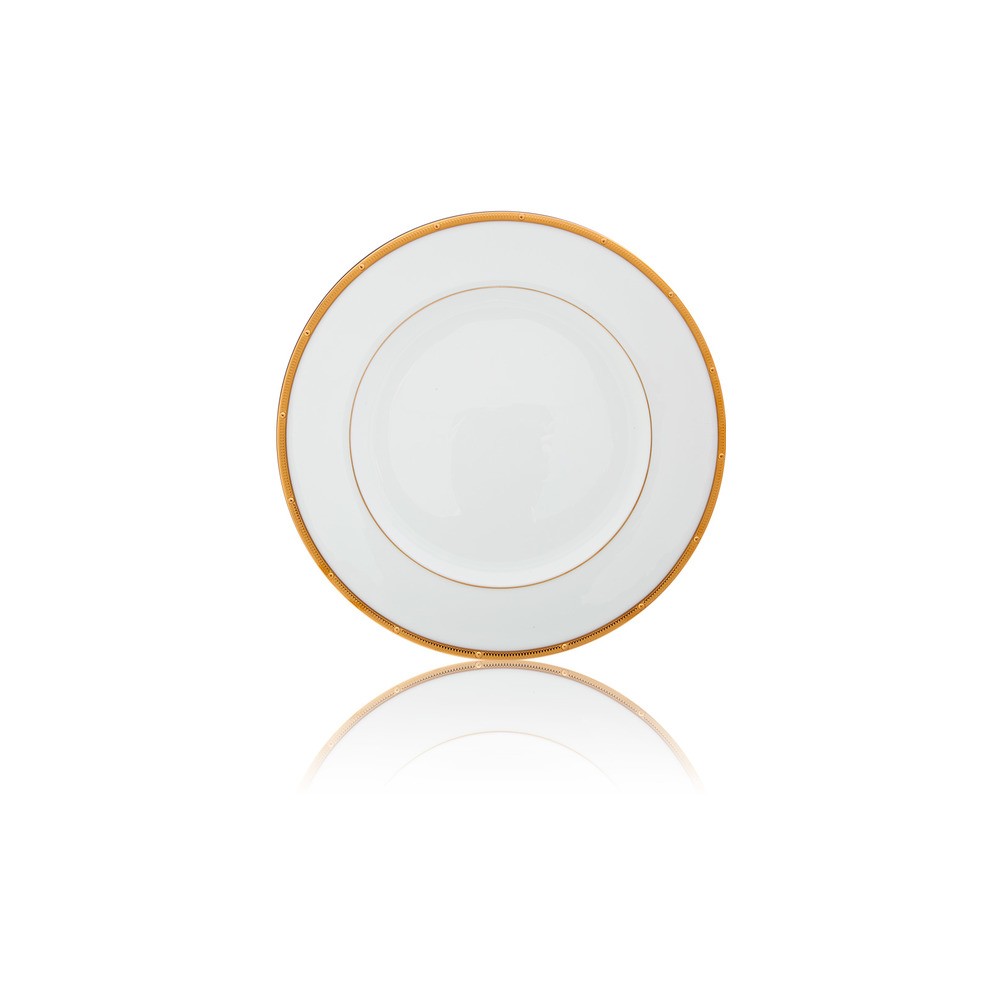 Тарелка закусочная 22см "Рочель, золотой кант", Фарфор костяной, Noritake, Япония