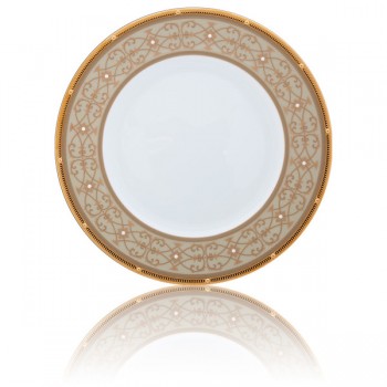 Тарелка акцентная 23см "Рочель, золотой кант", Фарфор костяной, Noritake, Япония