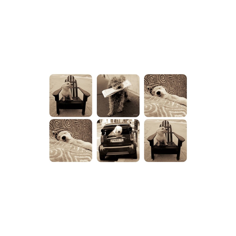 Набор подставок под горячее Pimpernel "Тед Бейкер.Щенок" 10,5х10,5см, 6шт, Пробка, Pimpernel, Великобритания