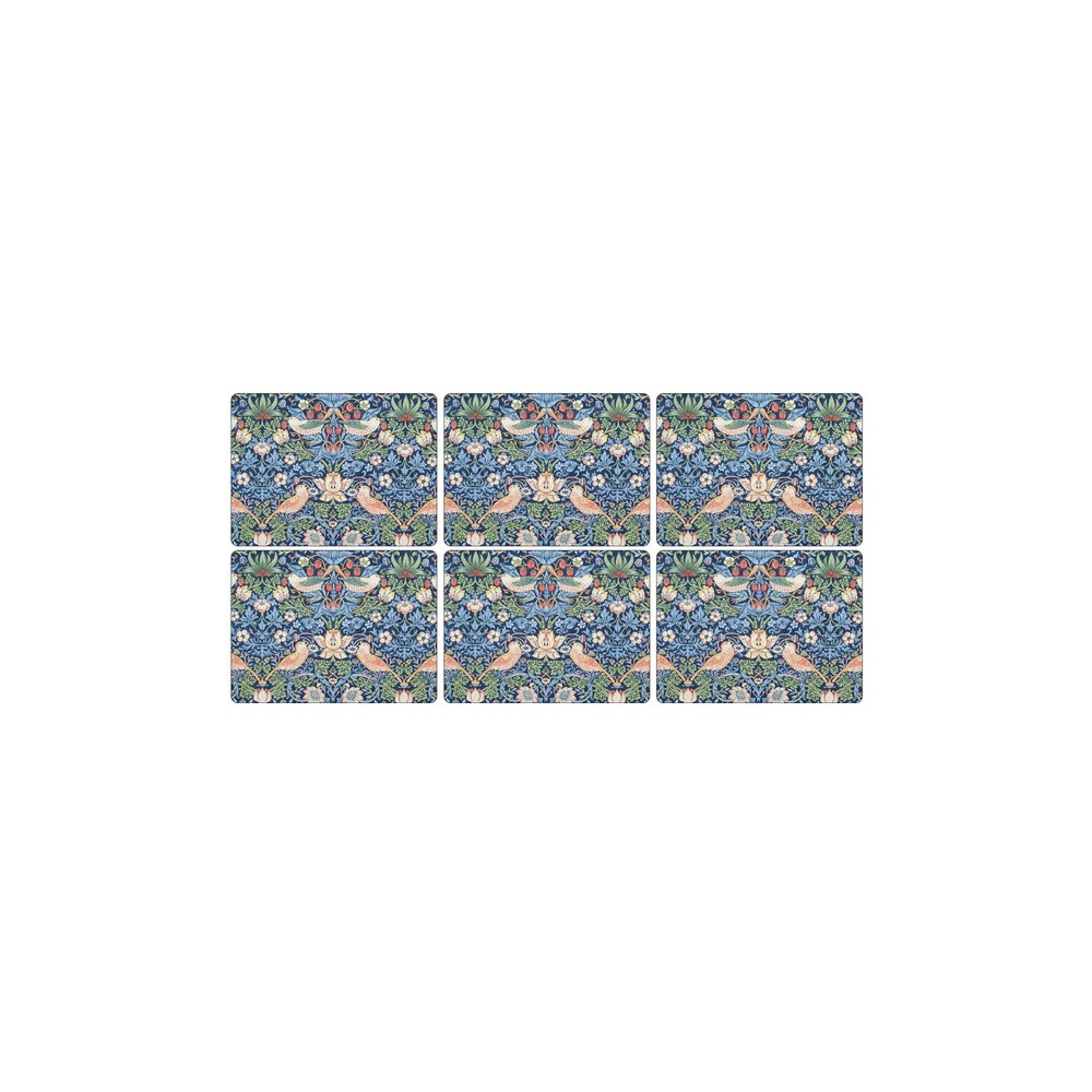Набор подставок под горячее Pimpernel "Дрозды, синий фон" 30,5х23см, 6шт, Пробка, Pimpernel, Великобритания