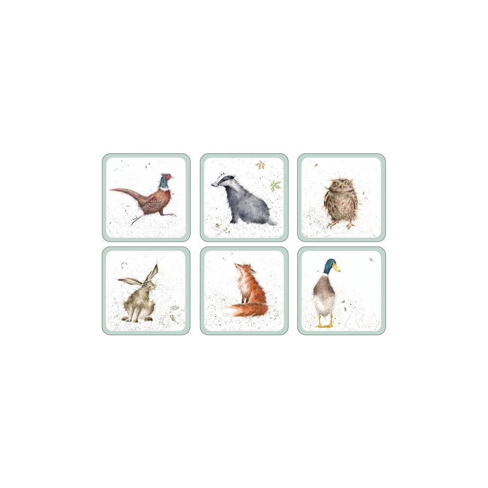 Набор подставок под горячее Pimpernel "Животные" 10,5х10,5см, 6шт, Пробка, Pimpernel, Великобритания