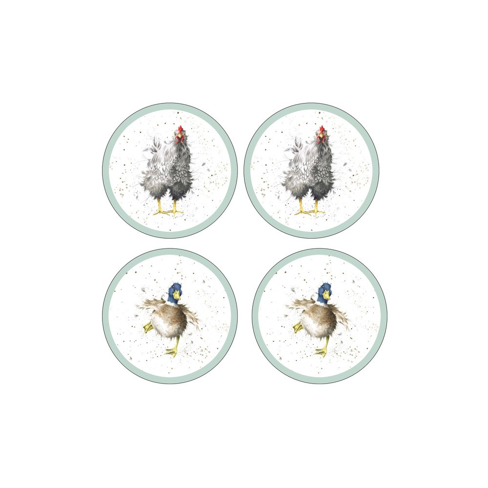Набор подставок круглых под горячее Pimpernel "Животные" 10,5см, 4шт, Пробка, Pimpernel, Великобритания