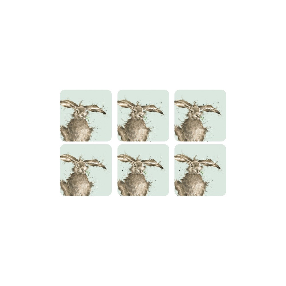 Набор подставок под горячее Pimpernel "Забавная фауна.Кролик" 10х10см, 6шт, Пробка, Pimpernel, Великобритания