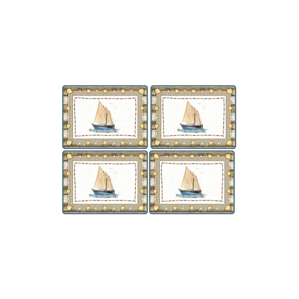 Набор подставок под горячее Pimpernel "Морская тема" 40х29см, 4шт, Пробка, Pimpernel, Великобритания