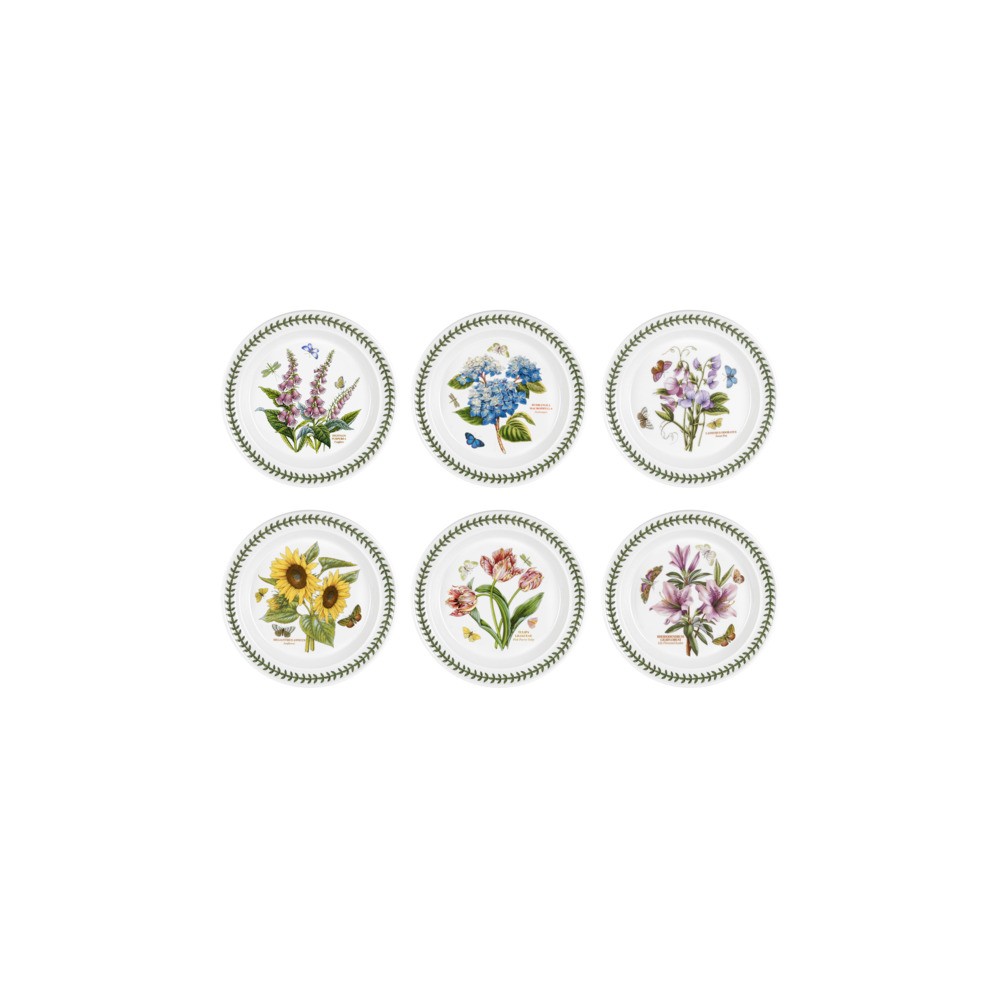 Набор тарелок обеденных  Portmeirion "Ботанический сад" 25 см, 6 шт, Фаянс, Portmeirion, Великобритания