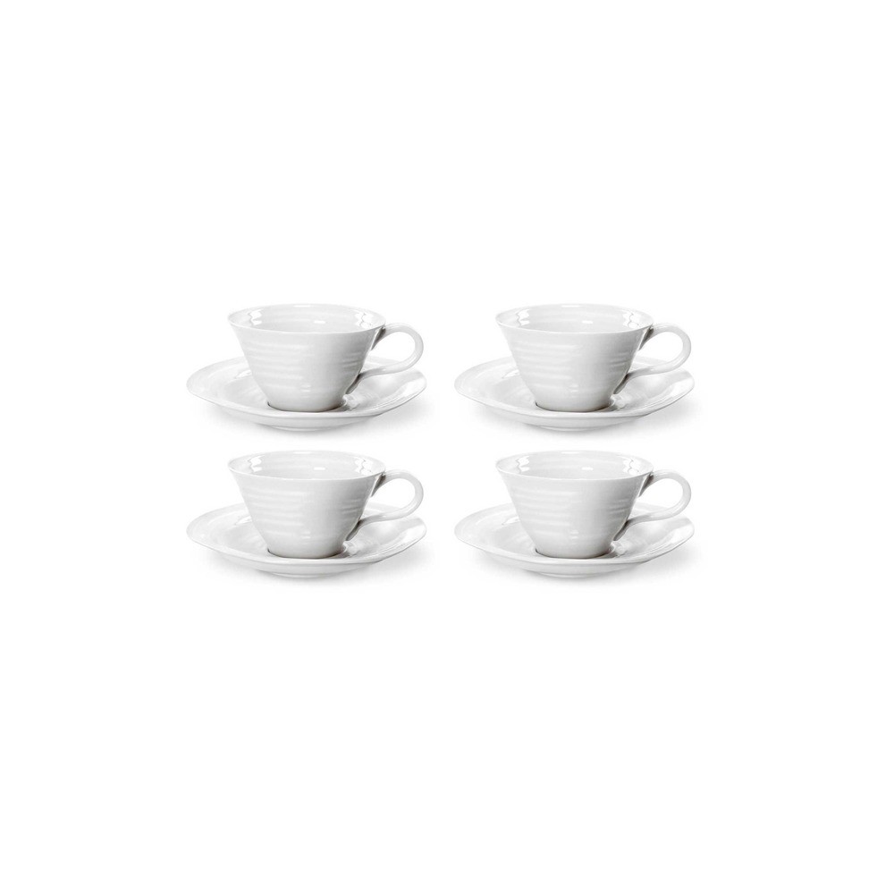 Набор чашек чайных с блюдцем Portmeirion "Софи Конран для Портмерион"  300 мл, 4 шт (белый), Фарфор, Portmeirion, Великобритания