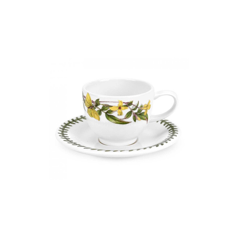 Чашка для эспрессо с блюдцем Portmeirion "Ботанический сад. Желтый жасмин" 100мл, Фаянс, Portmeirion, Великобритания