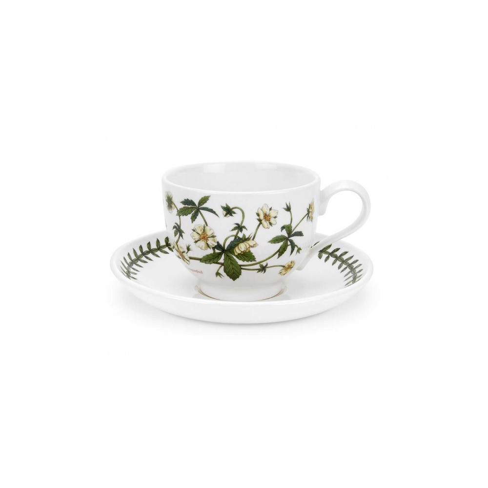 Чашка чайная с блюдцем Portmeirion "Ботанический сад. Лапчатка" 200мл, Фаянс, Portmeirion, Великобритания