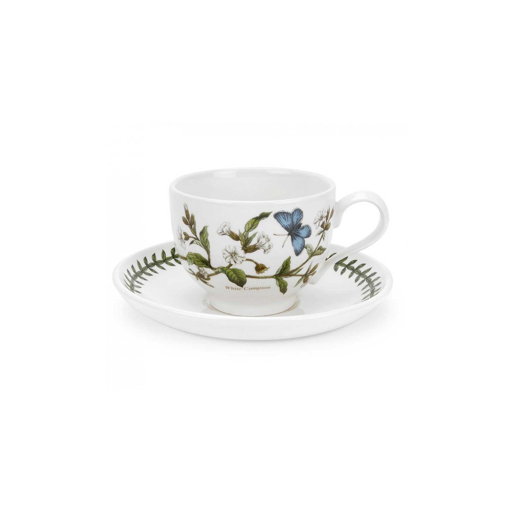 Чашка чайная с блюдцем Portmeirion "Ботанический сад. Смолевка" 200мл, Фаянс, Portmeirion, Великобритания
