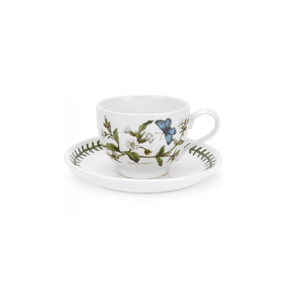 Чашка чайная с блюдцем Portmeirion "Ботанический сад. Смолевка" 280мл, Фаянс, Portmeirion, Великобритания