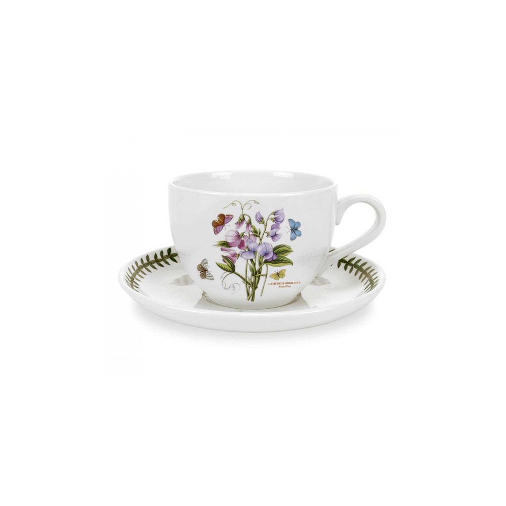 Чашка для завтрака с блюдцем Portmeirion "Ботанический сад. Душистый горошек" 500мл, Фаянс, Portmeirion, Великобритания