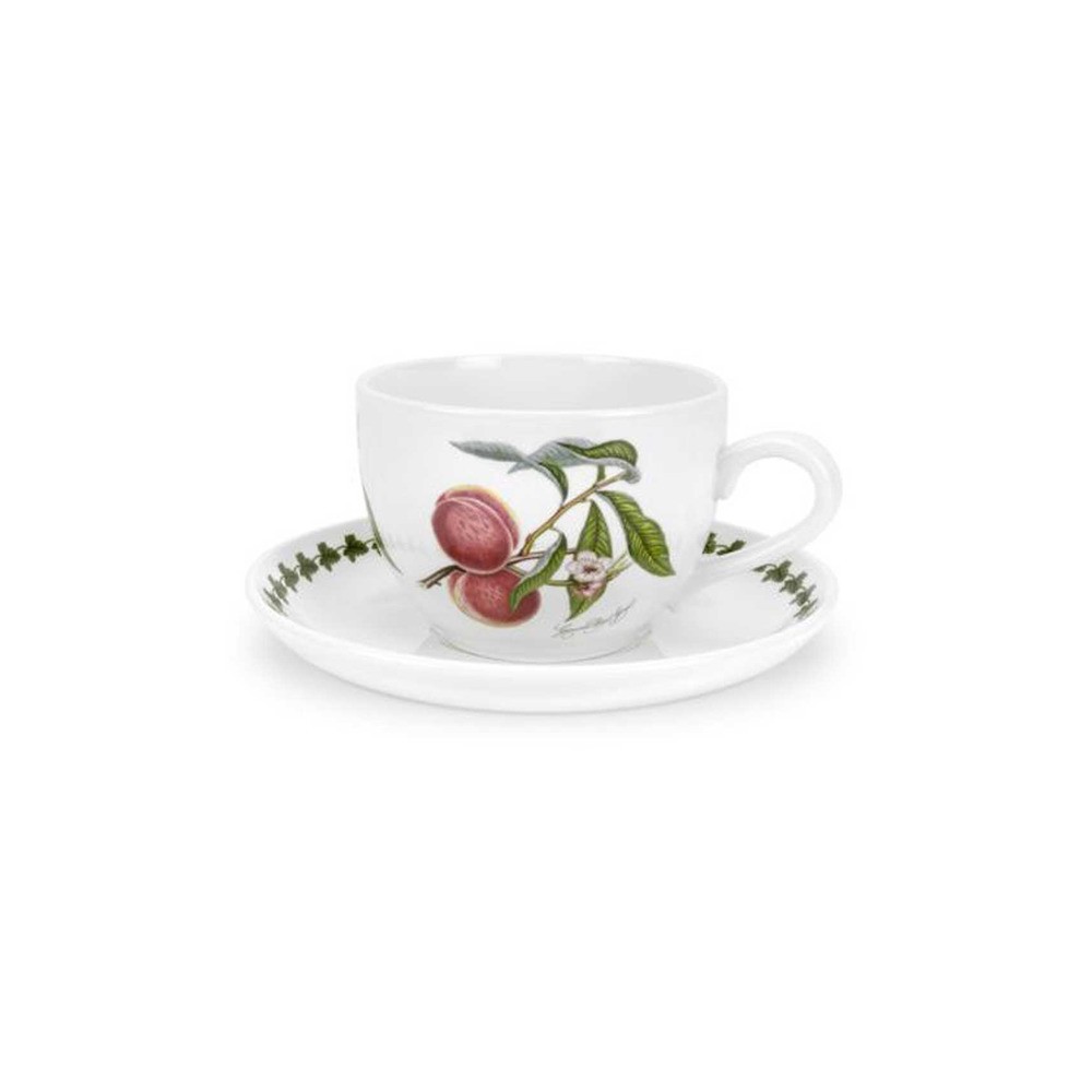 Чашка для завтрака с блюдцем Portmeirion "Помона. Персик" 500мл, Фаянс, Portmeirion, Великобритания