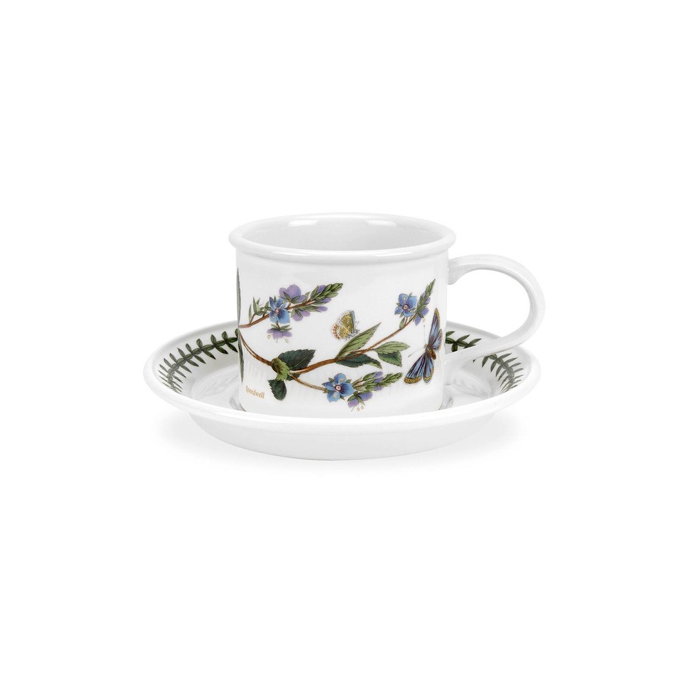 Чашка для мокко с блюдцем Portmeirion "Ботанический сад. Вероника" 100мл, Фаянс, Portmeirion, Великобритания