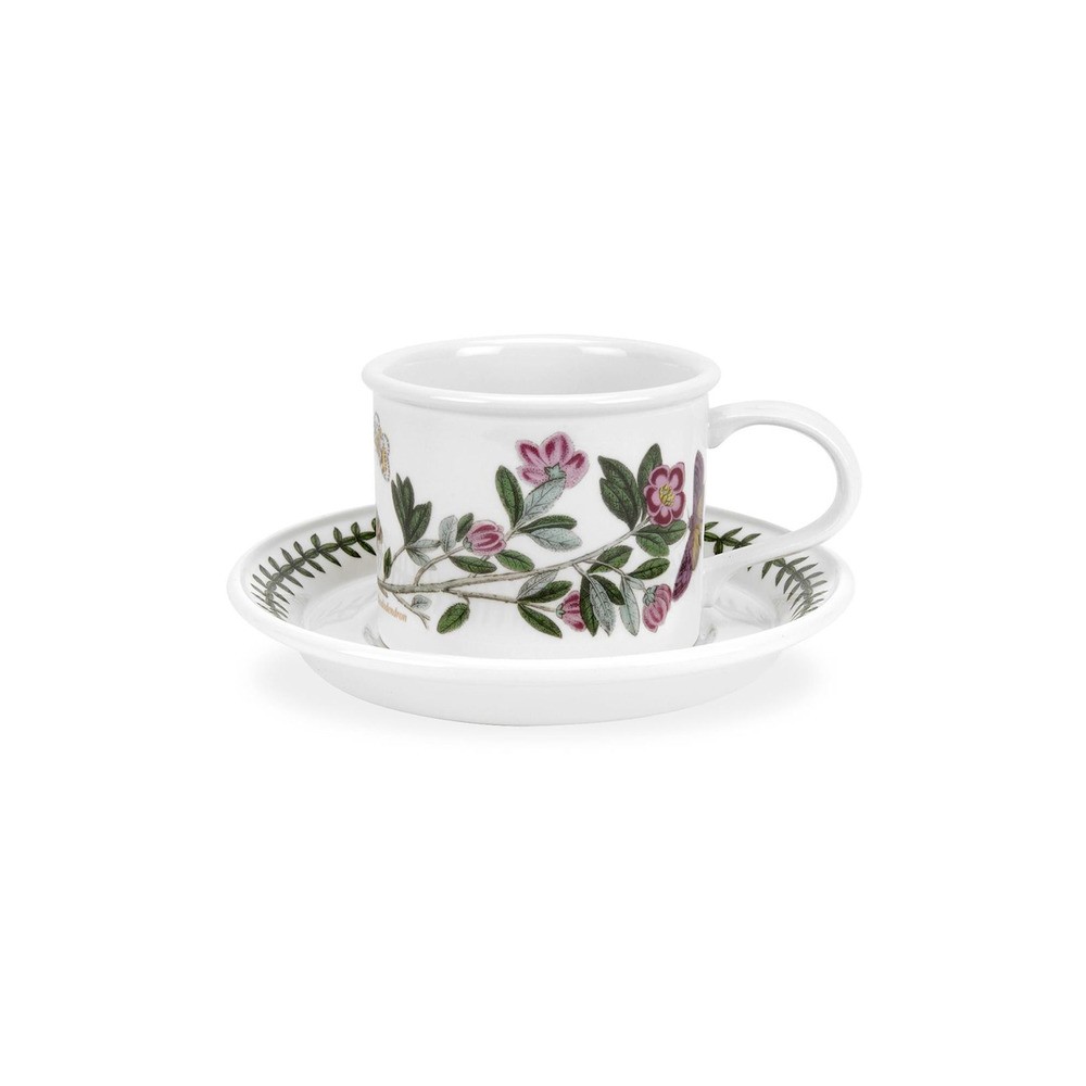 Чашка для мокко с блюдцем Portmeirion "Ботанический сад. Рододендрон" 100мл, Фаянс, Portmeirion, Великобритания