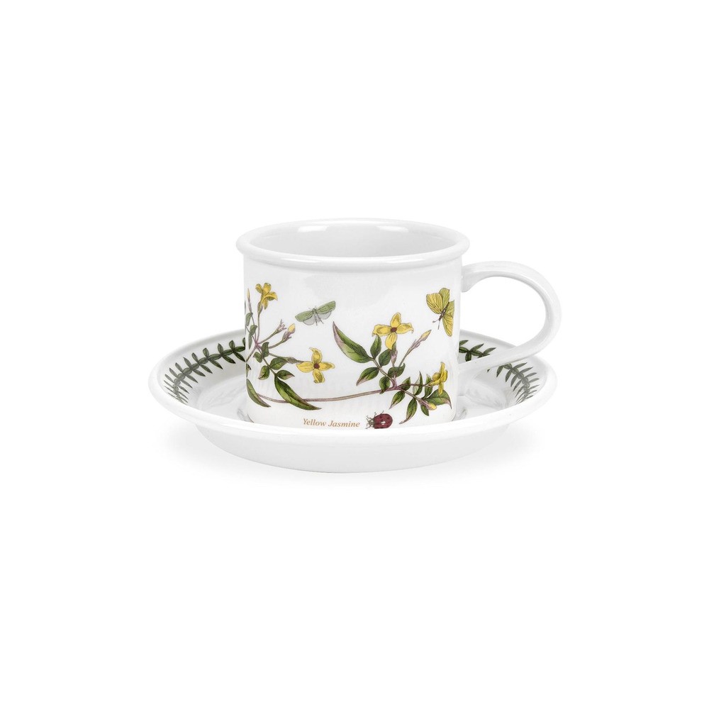 Чашка для мокко с блюдцем Portmeirion "Ботанический сад. Желтый жасмин" 100мл, Фаянс, Portmeirion, Великобритания