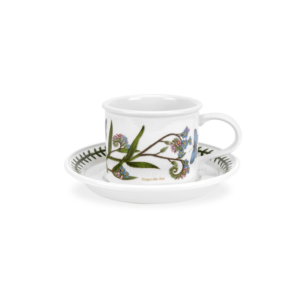 Чашка для мокко с блюдцем Portmeirion "Ботанический сад. Незабудка" 100мл, Фаянс, Portmeirion, Великобритания