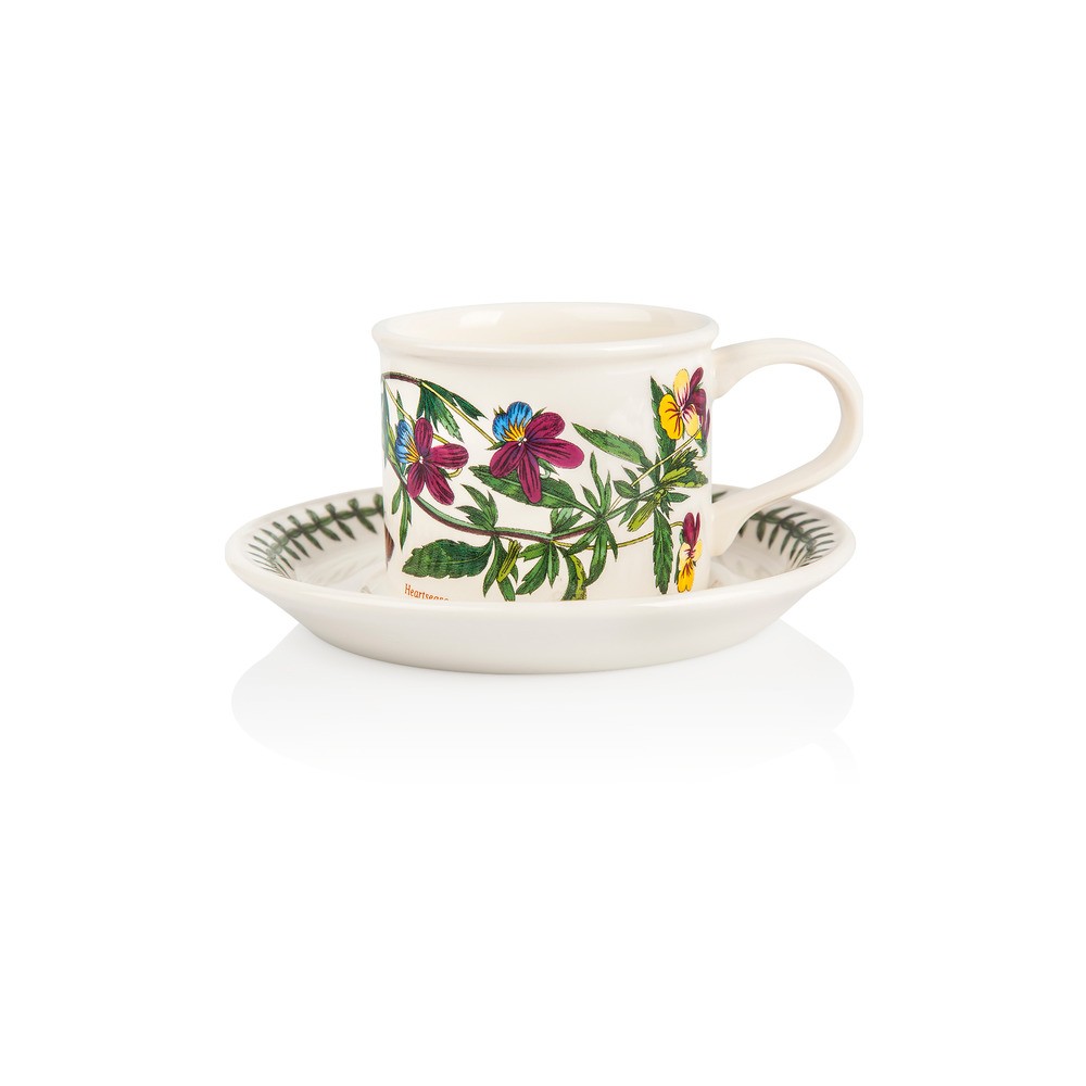 Чашка чайная с блюдцем Portmeirion "Ботанический сад. Фиалка трехцветная" 200мл, Фаянс, Portmeirion, Великобритания