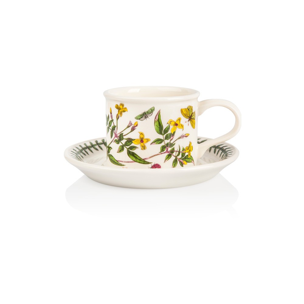 Чашка чайная с блюдцем Portmeirion "Ботанический сад. Желтый жасмин" 200мл, Фаянс, Portmeirion, Великобритания