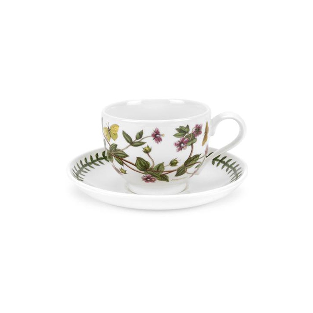 Чашка чайная с блюдцем Portmeirion "Ботанический сад. Анагаллис" 200мл, Фаянс, Portmeirion, Великобритания