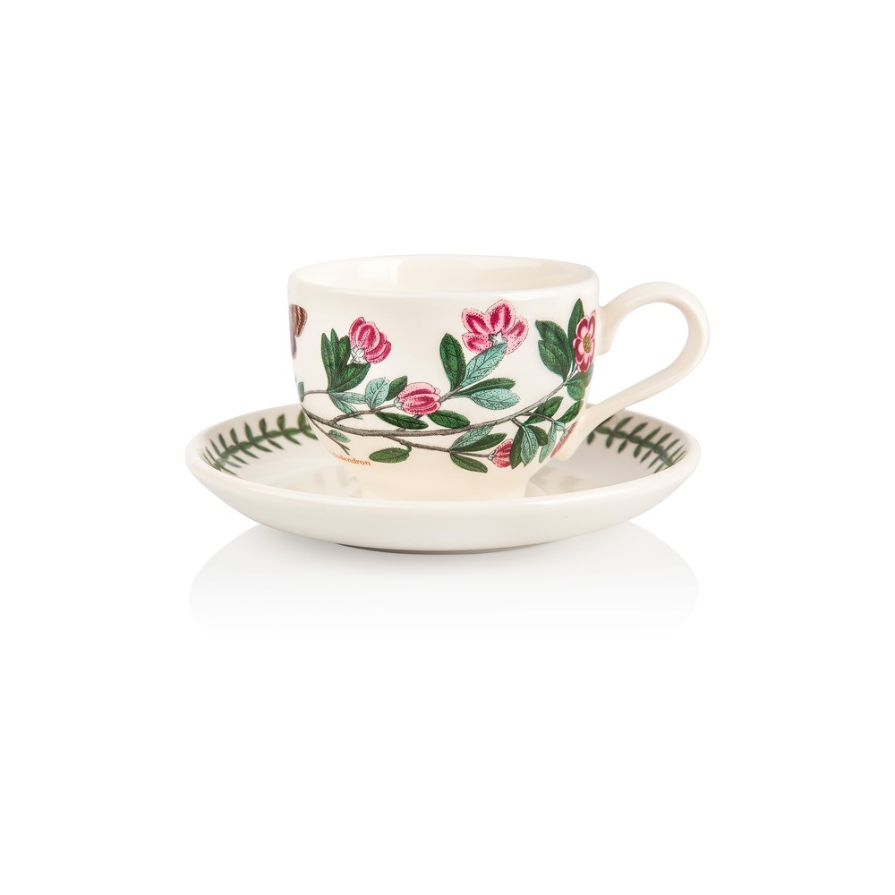 Чашка чайная с блюдцем Portmeirion "Ботанический сад. Рододендрон" 200мл, Фаянс, Portmeirion, Великобритания