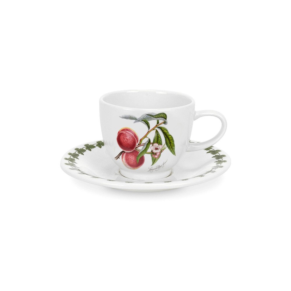 Чашка для эспрессо с блюдцем Portmeirion "Помона. Персик" 100мл, Фаянс, Portmeirion, Великобритания