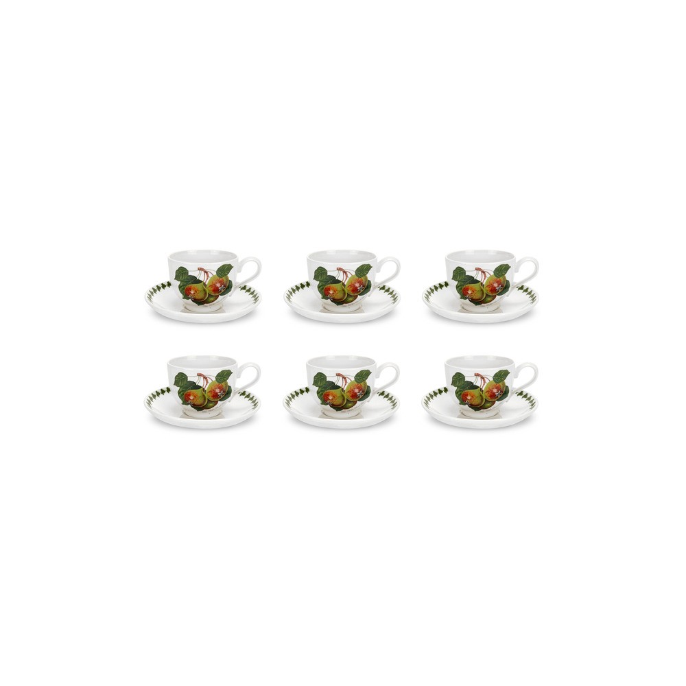 Набор чашек чайных с блюдцами Portmeirion "Помона" 200 мл, 6 шт, Фаянс, Portmeirion, Великобритания