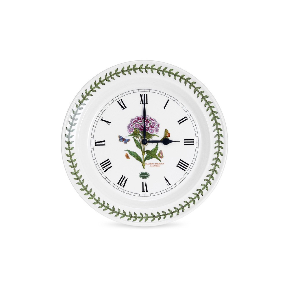 Часы настенные  Portmeirion "Ботанический сад. Гвоздика турецкая" 25см, Фаянс, Portmeirion, Великобритания