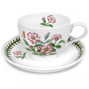 Чашка с блюдцем  Portmeirion "Ботанический сад. Шиповник" 200мл (Июнь), Фаянс, Portmeirion, Великобритания