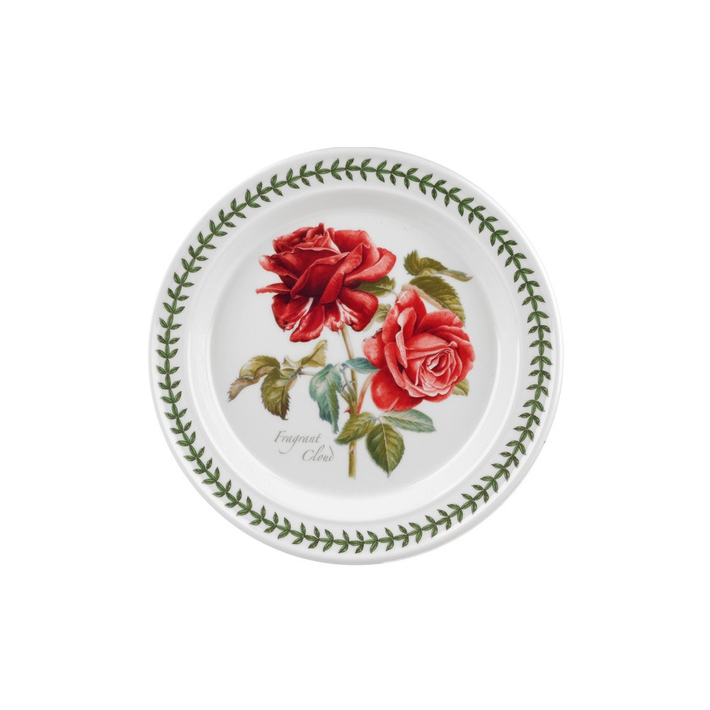 Тарелка обеденная Portmeirion "Ботанический сад. Розы. Ароматное облако, красная роза" 25см, Фаянс, Portmeirion, Великобритания