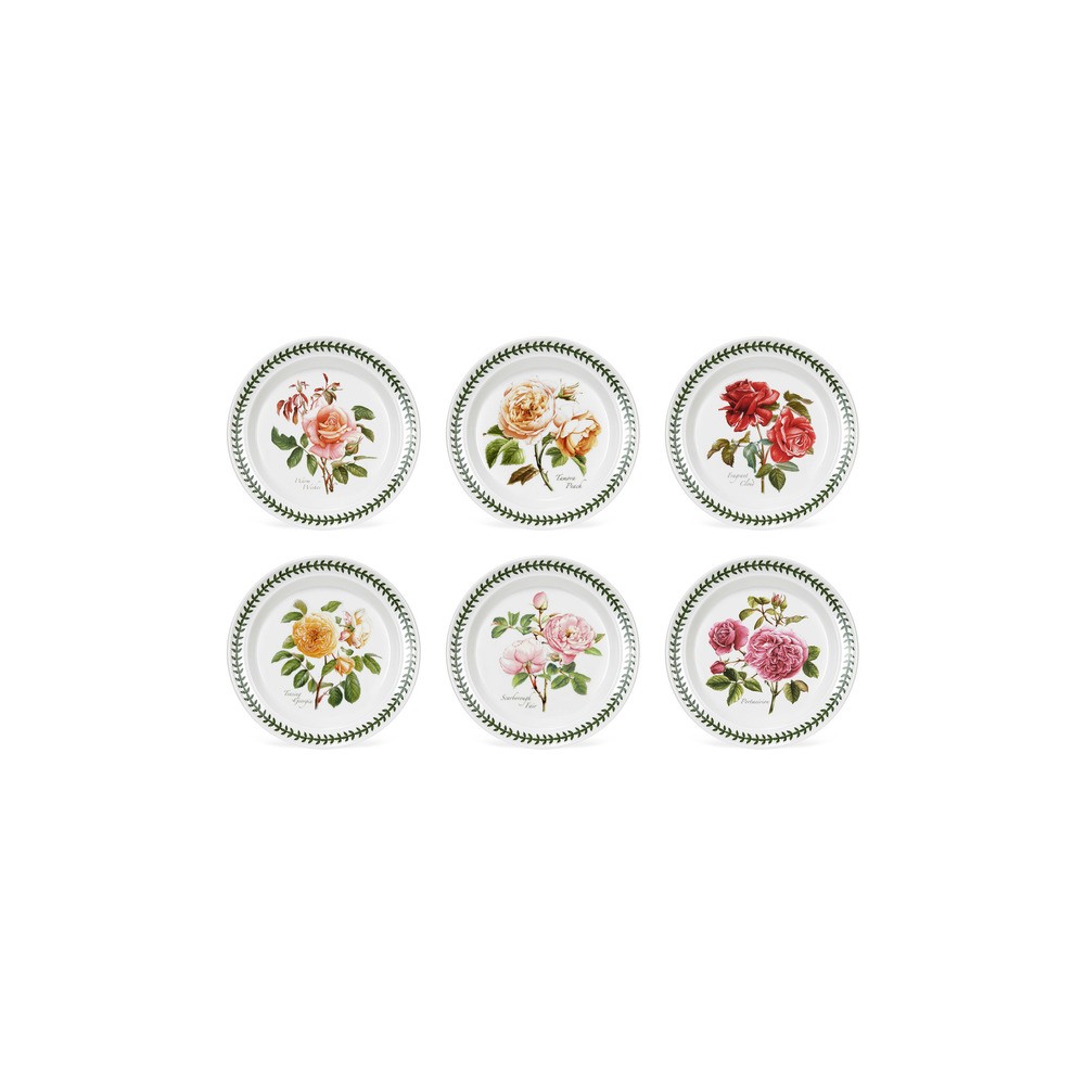 Набор тарелок десертных Portmeirion"Ботанический сад. Розы" 18см, 6 шт, Фаянс, Portmeirion, Великобритания