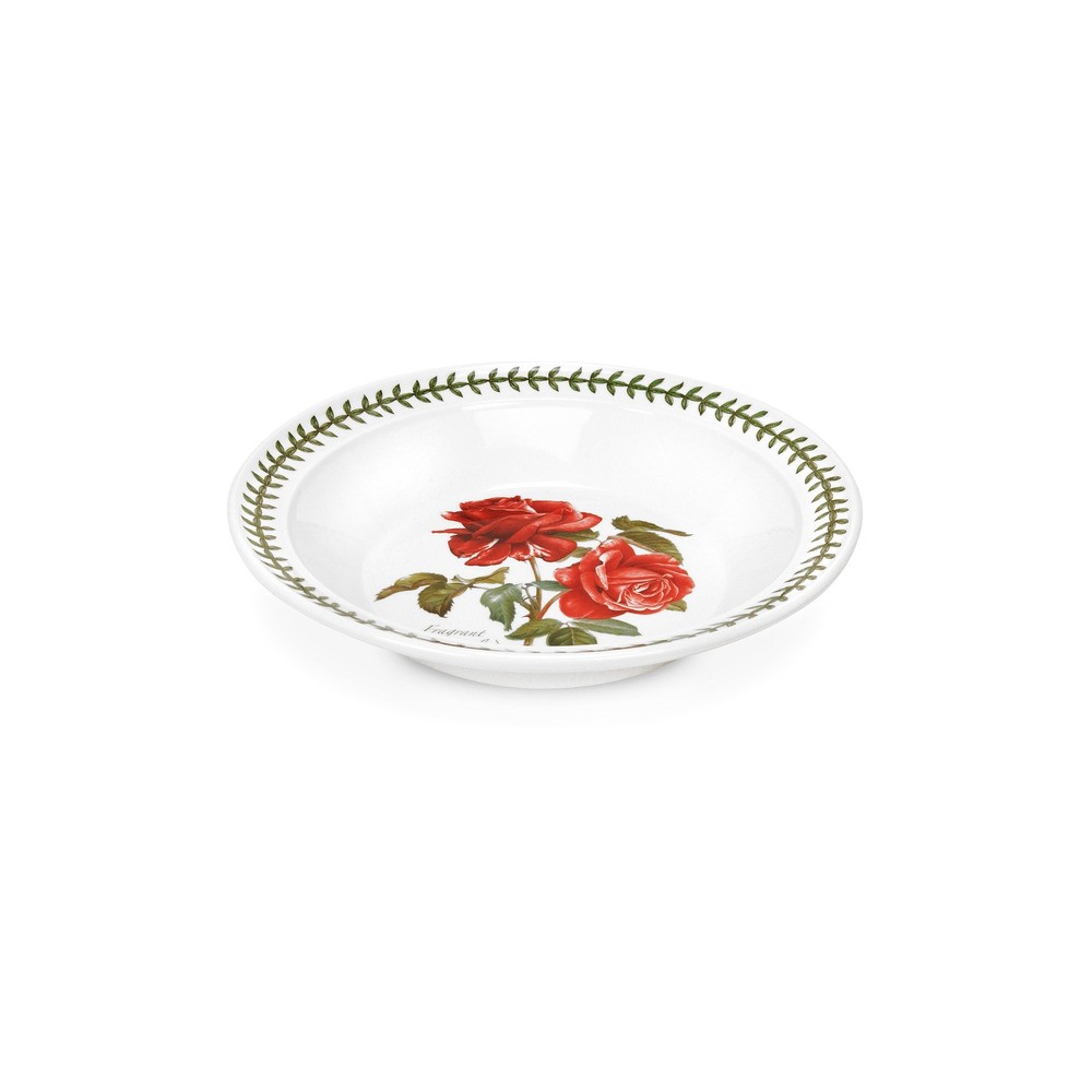 Тарелка суповая Portmeirion "Ботанический сад. Розы. Ароматное облако, красная роза" 20см, Фаянс, Portmeirion, Великобритания