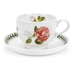 Чашка чайная с блюдцем Portmeirion "Ботанический сад. Розы. Ароматное облако, красная роза" 200мл, Фаянс, Portmeirion, Великобритания