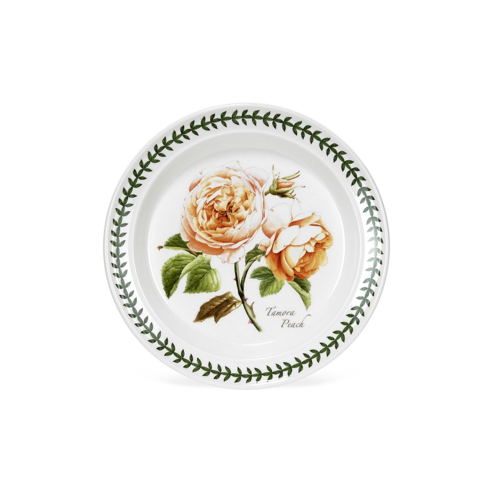 Тарелка десертная Portmeirion "Ботанический сад. Розы. Тамора, персиковая роза" 18см, Фаянс, Portmeirion, Великобритания