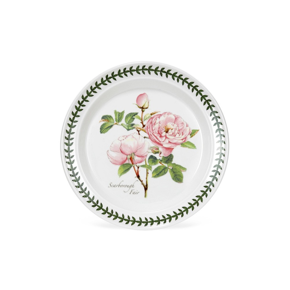 Тарелка десертная Portmeirion "Ботанический сад. Розы. Скаборо, розовая роза" 18см, Фаянс, Portmeirion, Великобритания