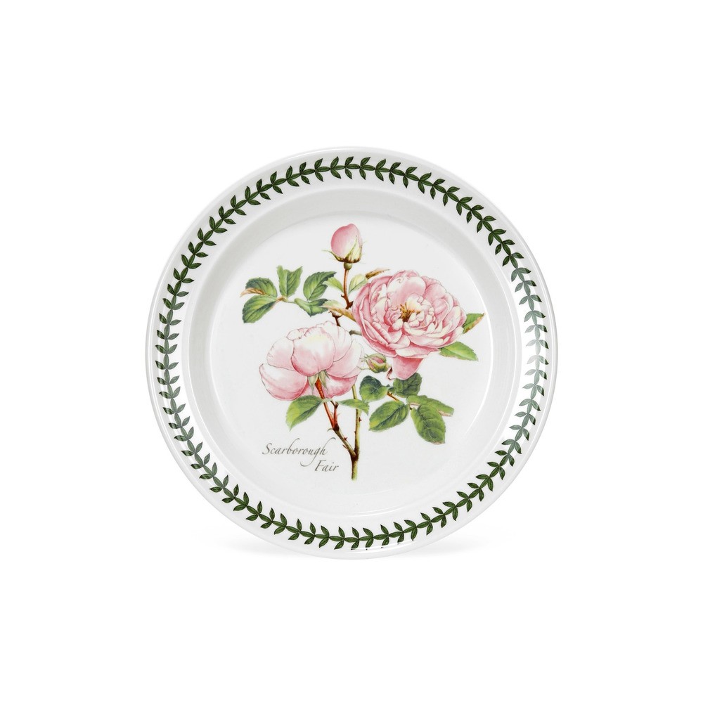 Тарелка закусочная Portmeirion "Ботанический сад. Розы. Скаборо, розовая роза" 20см, Фаянс, Portmeirion, Великобритания