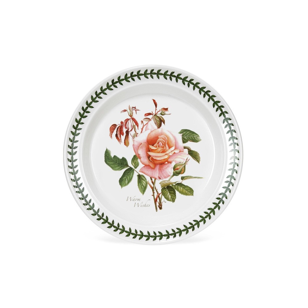 Тарелка обеденная Portmeirion "Ботанический сад. Розы. Наилучшие пожелания, чайная роза" 25см, Фаянс, Portmeirion, Великобритания