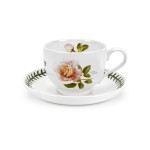 Чашка чайная с блюдцем Portmeirion "Ботанический сад. Розы. Наилучшие пожелания, чайная роза"200мл, Фаянс, Portmeirion, Великобритания
