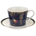 Чашка чайная с блюдцем Portmeirion "Сара Миллер. Челси" 200мл (темно-синяя), Фарфор, Portmeirion, Великобритания