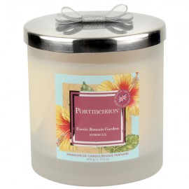 Свеча в банке с крышкой, с 2 фитилями Portmeirion "Экзотические цветы. Гибискус" 10см, Воск, Portmeirion, Великобритания