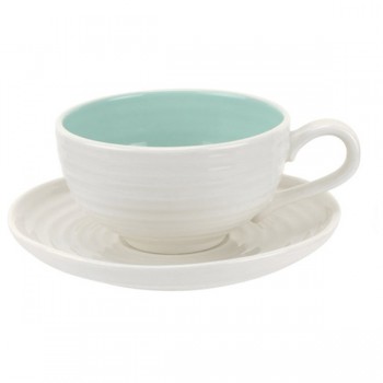 Чашка чайная с блюдцем Portmeirion "Софи Конран для Портмейрион" 200мл (мятная), Фарфор, Portmeirion, Великобритания