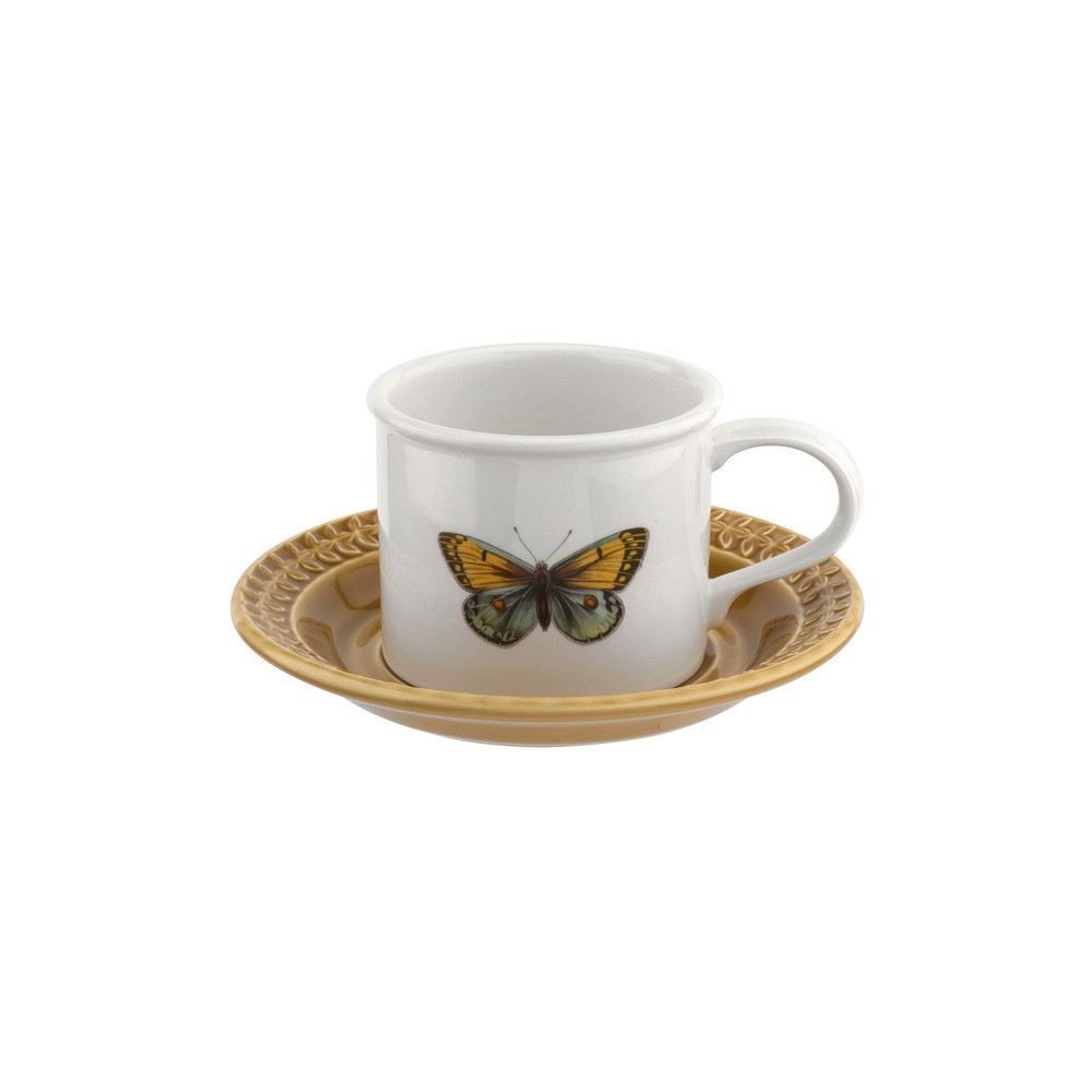 Чашка чайная с блюдцем Portmeirion "Ботанический сад. Гармония" 260мл (янтарное блюдце), Керамика, Portmeirion, Великобритания