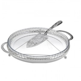 Блюдо сервировочное для закусок с лопаткой Queen Anne 35см, Сталь нержавеющая, Queen Anne, Великобритания