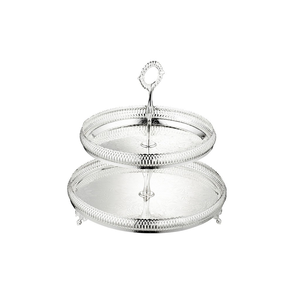 Блюдо двухъярусное Queen Anne 23,28см, Сталь нержавеющая, Queen Anne, Великобритания