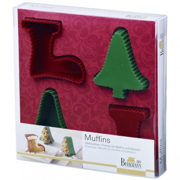 Набор формочек для маффинов Birkmann "Новый год" 4 шт, Силикон, RBV Birkmann, Германия