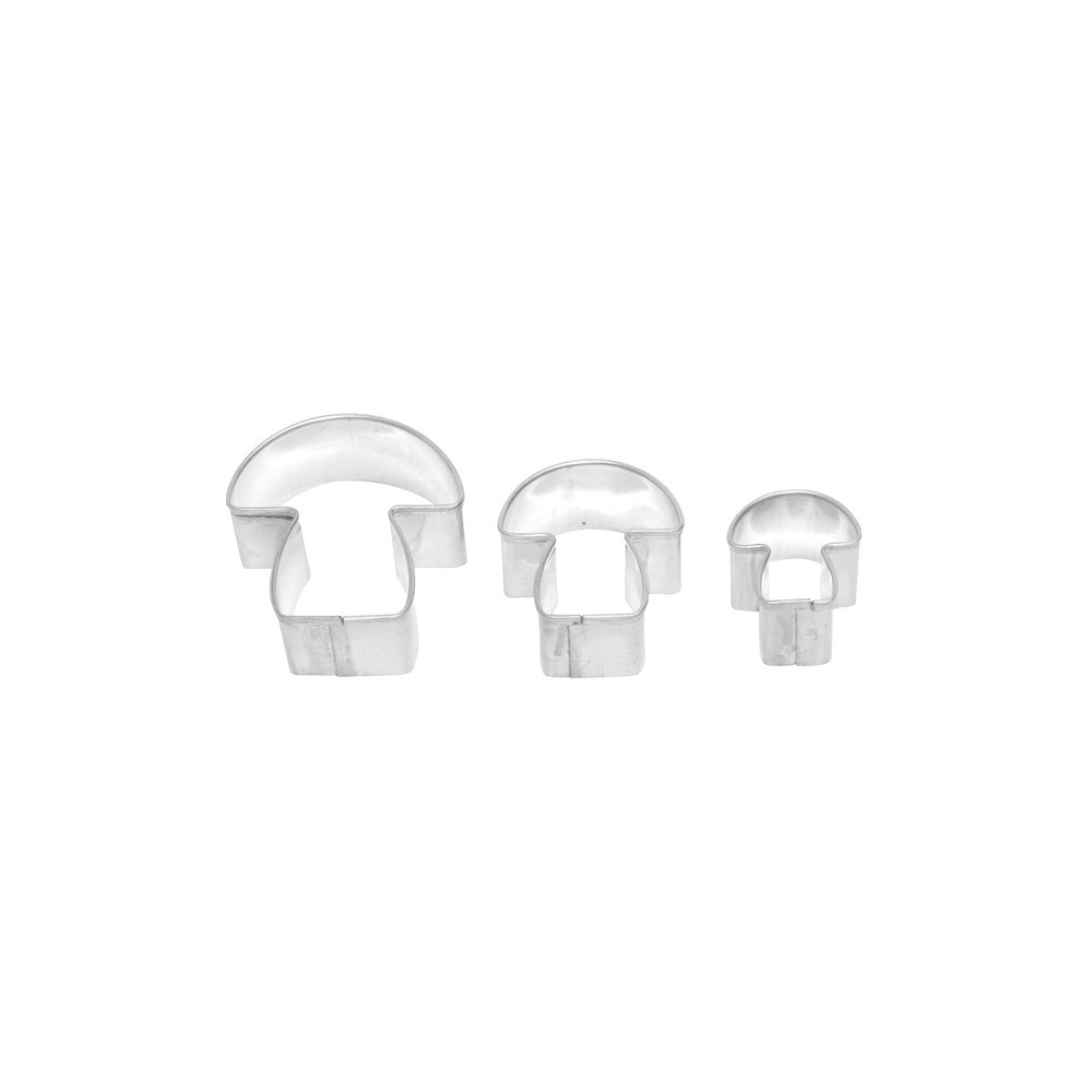 Mushroom Набор вырубок кондитерских Грибочки, 2.5 - 4.5 см, 3 шт, жесть, RBV Birkmann, Германия